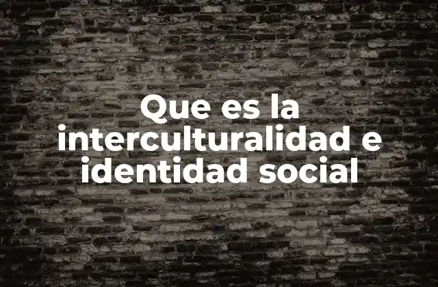 Que es la Interculturalidad e Identidad Social