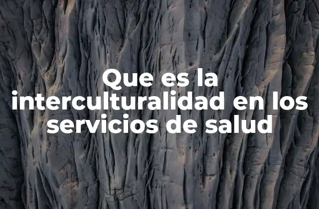 Que es la Interculturalidad en los Servicios de Salud