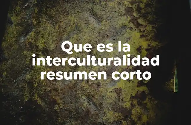 Que es la Interculturalidad Resumen Corto