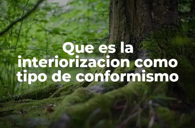 Que es la Interiorizacion como Tipo de Conformismo