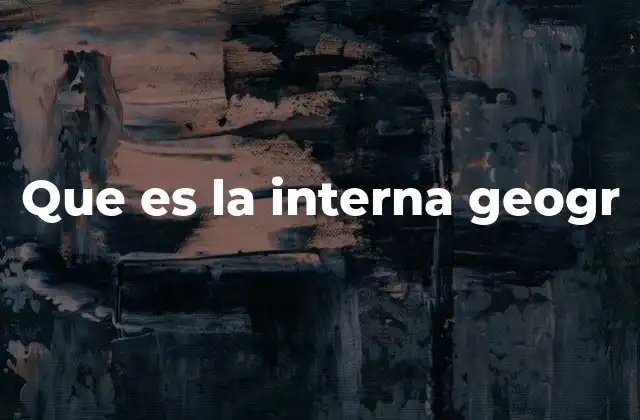Que es la Interna Geogr