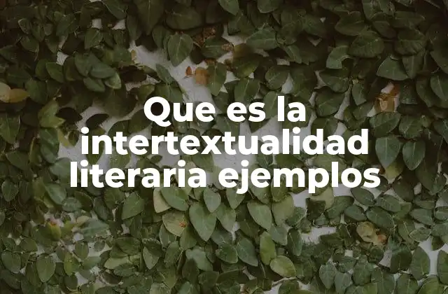 Que es la Intertextualidad Literaria Ejemplos