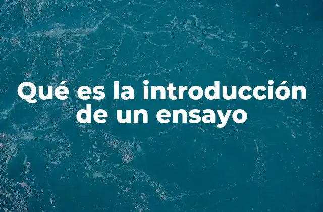 Qué es la Introducción de un Ensayo