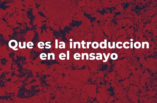 Que es la Introduccion en el Ensayo