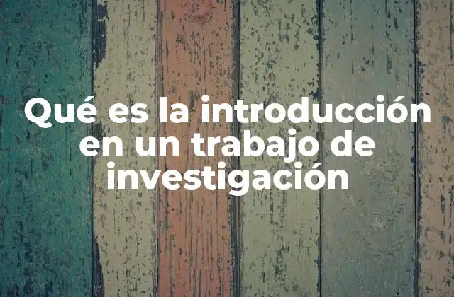 Qué es la Introducción en un Trabajo de Investigación