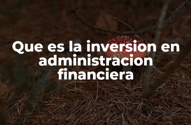 Que es la Inversion en Administracion Financiera