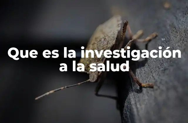 Que es la Investigación a la Salud