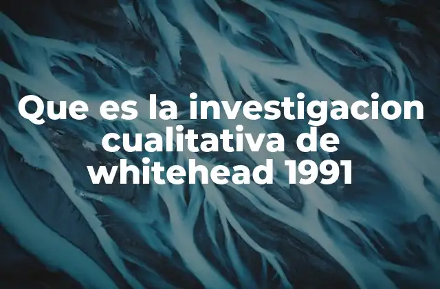 Que es la Investigacion Cualitativa de Whitehead 1991