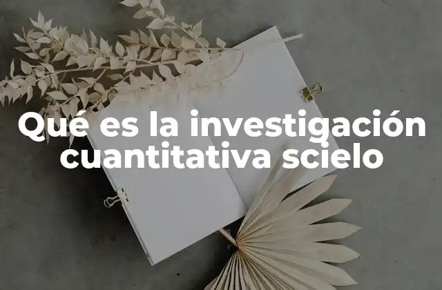 Qué es la Investigación Cuantitativa Scielo