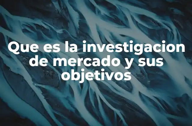 Que es la Investigacion de Mercado y Sus Objetivos