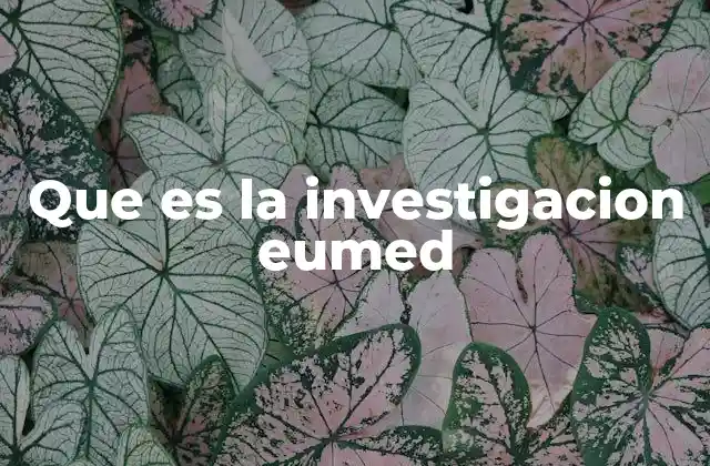 Que es la Investigacion Eumed