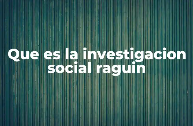 Que es la Investigacion Social Raguin