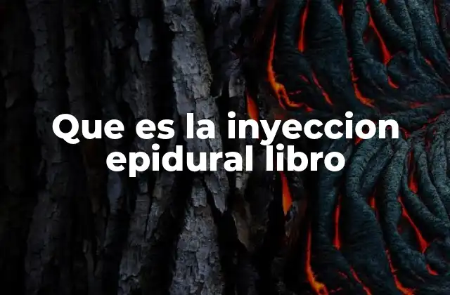 Que es la Inyeccion Epidural Libro