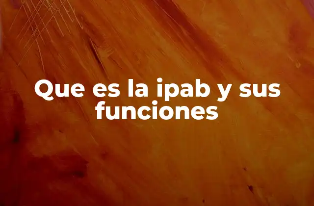 Que es la Ipab y Sus Funciones