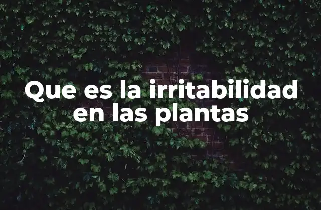 Que es la Irritabilidad en las Plantas