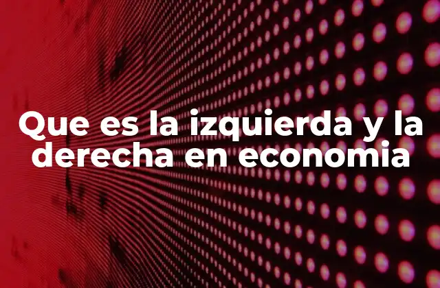 Que es la Izquierda y la Derecha en Economia