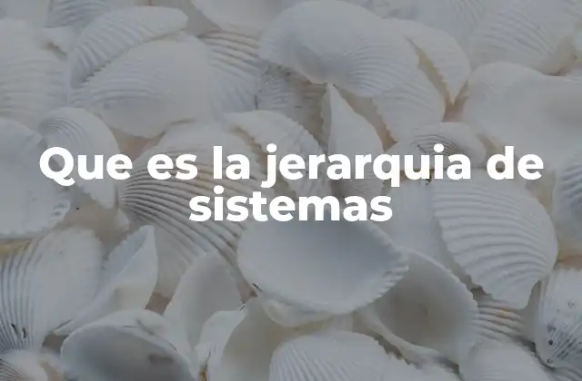 Que es la Jerarquia de Sistemas 2 La organización jerárquica como base de estructuras complejas
