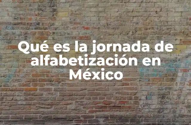 Qué es la Jornada de Alfabetización en México
