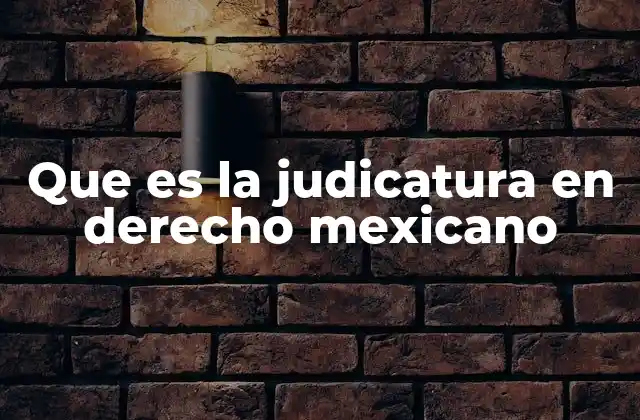 Que es la Judicatura en Derecho Mexicano