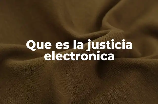 Que es la Justicia Electronica