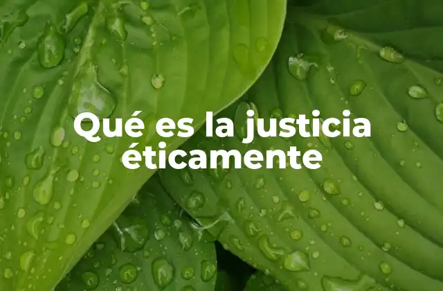 Qué es la Justicia Éticamente