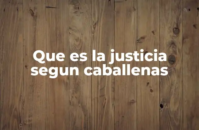 Que es la Justicia Segun Caballenas
