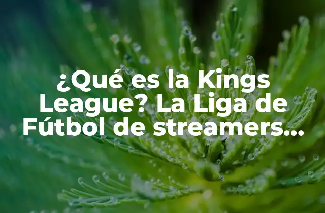¿qué es la Kings League? la Liga de Fútbol de Streamers Más Popular