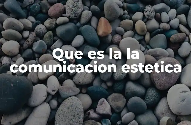 Que es la la Comunicacion Estetica