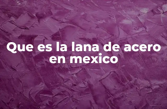 Que es la Lana de Acero en Mexico