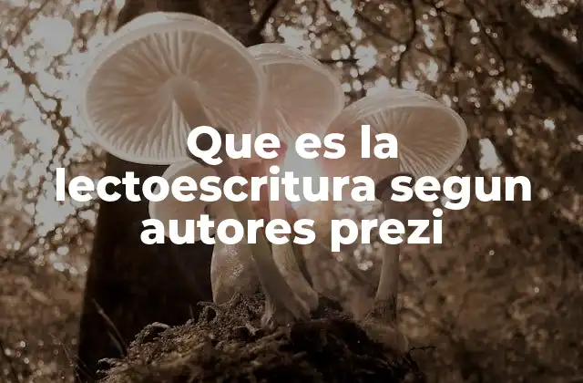 Que es la Lectoescritura Segun Autores Prezi
