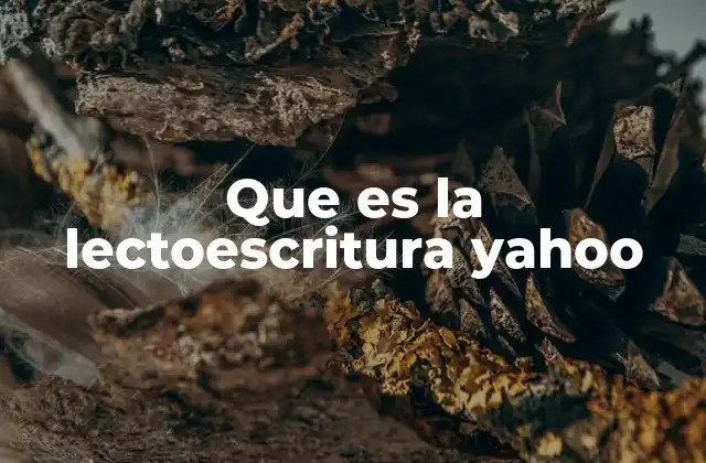 Que es la Lectoescritura Yahoo