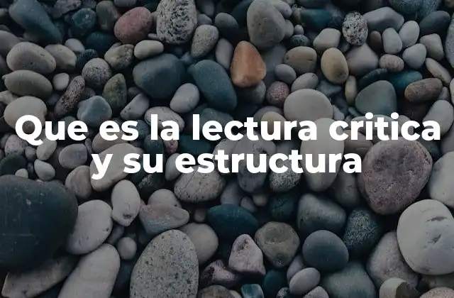 Que es la Lectura Critica y Su Estructura