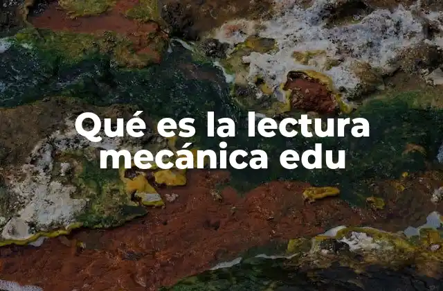 Qué es la Lectura Mecánica Edu