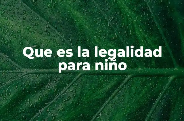 Que es la Legalidad para Niño