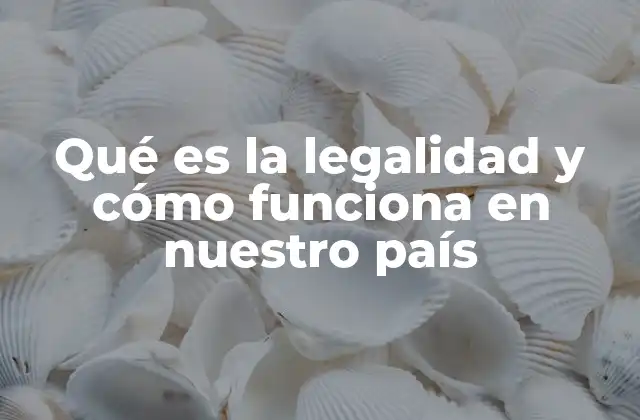Qué es la Legalidad y Cómo Funciona en Nuestro País
