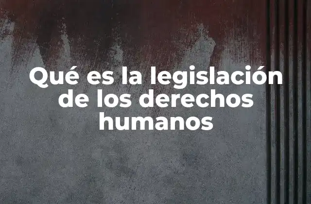 Qué es la Legislación de los Derechos Humanos