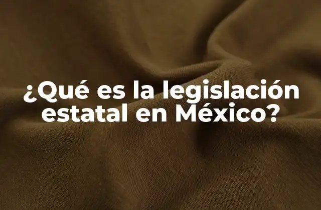 ¿qué es la Legislación Estatal en México?
