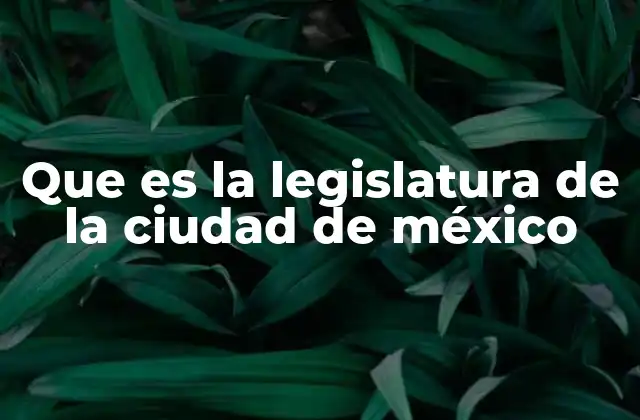 Que es la Legislatura de la Ciudad de México
