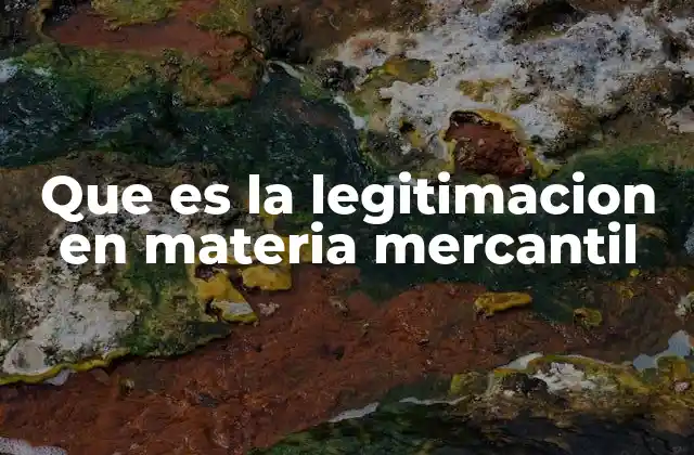 Que es la Legitimacion en Materia Mercantil
