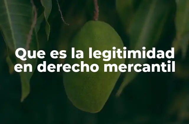 Que es la Legitimidad en Derecho Mercantil