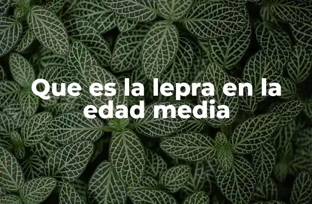 Que es la Lepra en la Edad Media
