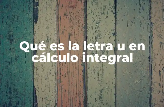 Qué es la Letra u en Cálculo Integral