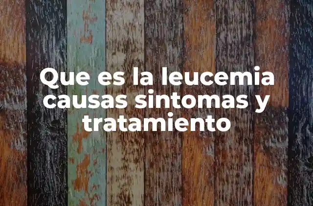 Que es la Leucemia Causas Sintomas y Tratamiento