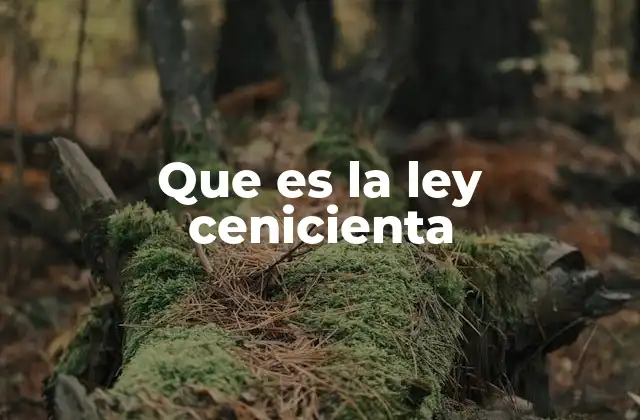Que es la Ley Cenicienta
