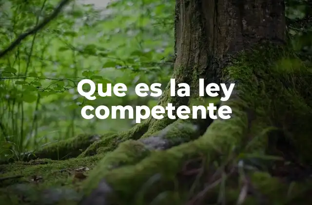Que es la Ley Competente