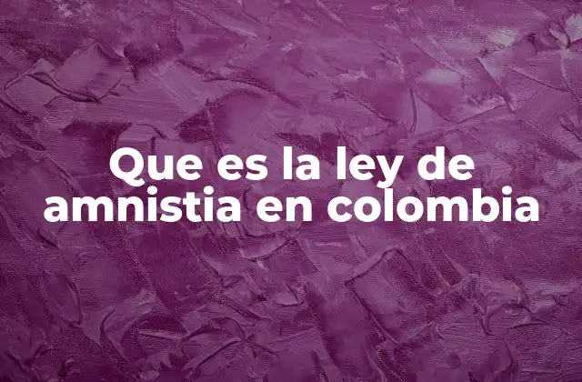 Que es la Ley de Amnistia en Colombia