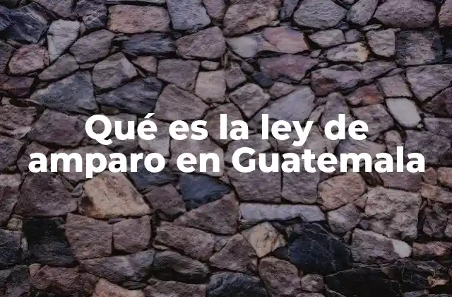 Qué es la Ley de Amparo en Guatemala