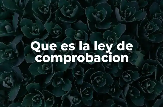 Que es la Ley de Comprobacion