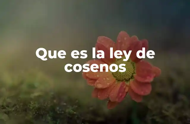 Que es la Ley de Cosenos