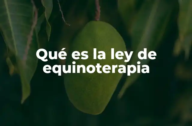Qué es la Ley de Equinoterapia